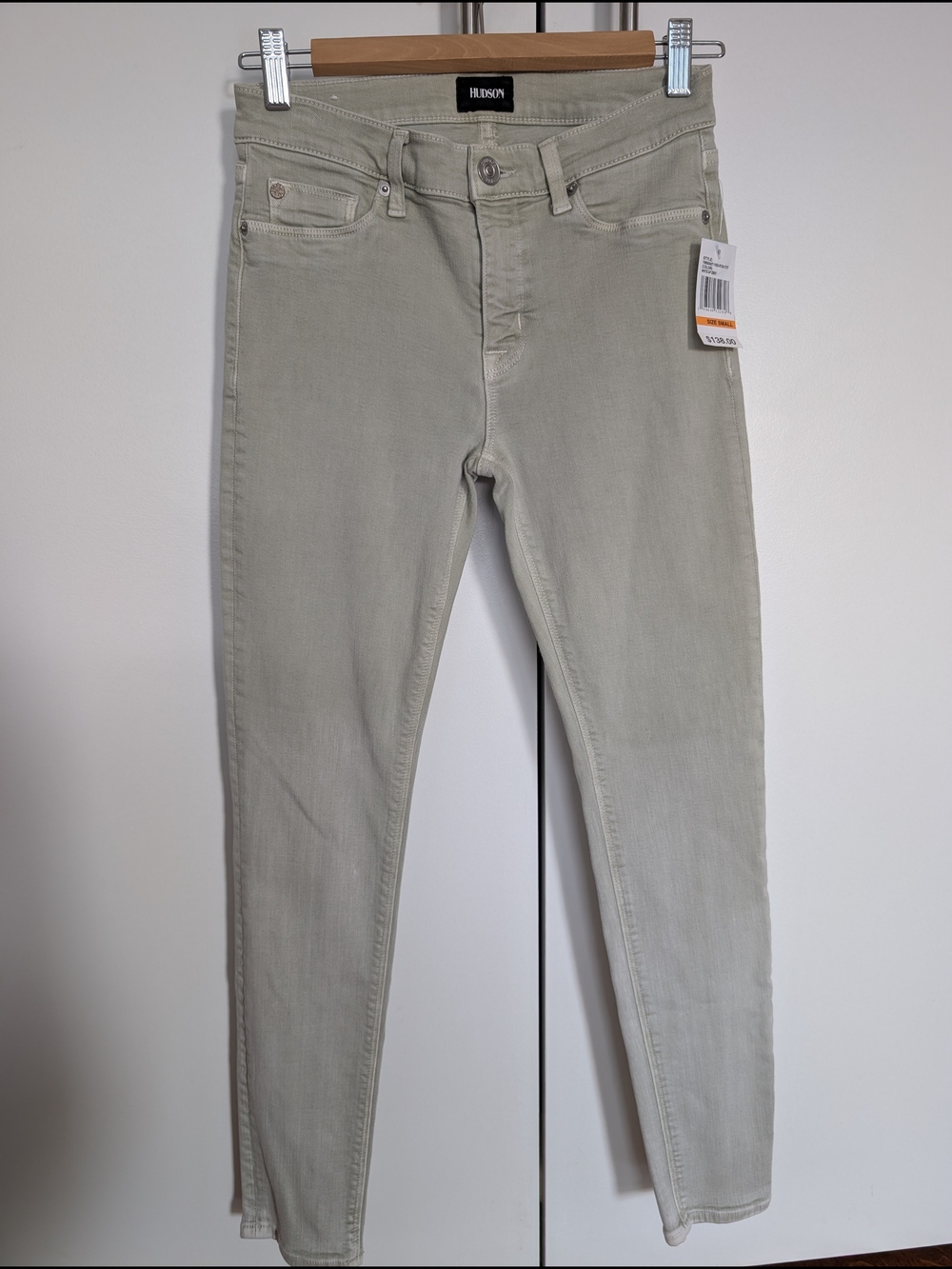 Hudson Jeans Midrise Ankle Women's Slim Skinny Jeans in Light Sage Gray Size 27